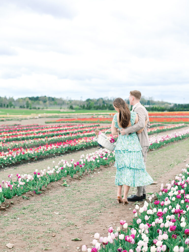 Anne & Elijah enjoying the tulip fields in full Bloom at Burnside Farms